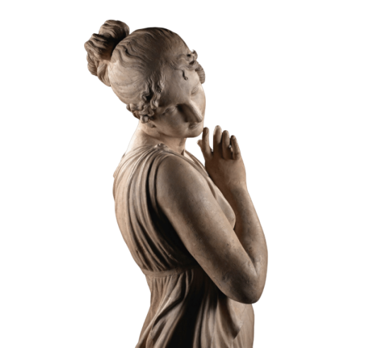 Bailarina con el dedo en la barbilla por Antonio Canova - estatua de tamaño real