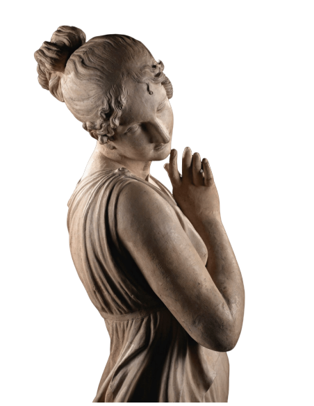 Dancer with Finger on Chin by Antonio Canova - life-size statue