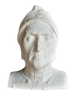 Máscara mortuoria de Dante Alighieri con parte de los hombros