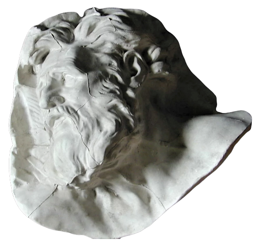 Diógenes por Pierre Puget, detalle del relieve esculpido de Alexandre y Diógenes