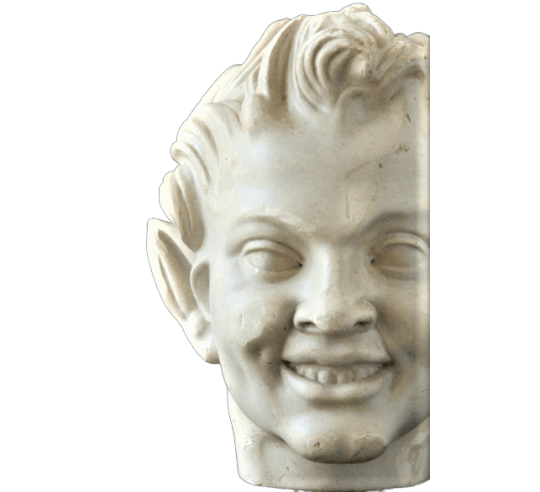 Bust of laughing satyr