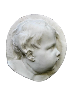 Child in profile on the right side in Dutch baroque style
