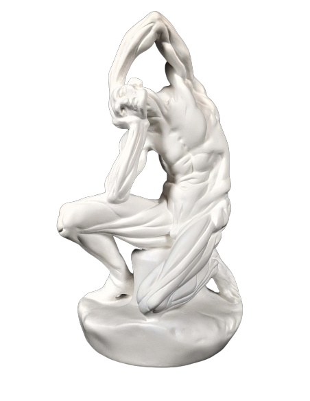 Écorché accroupi par Pierre Puget (anciennement attribué à Michel Ange)