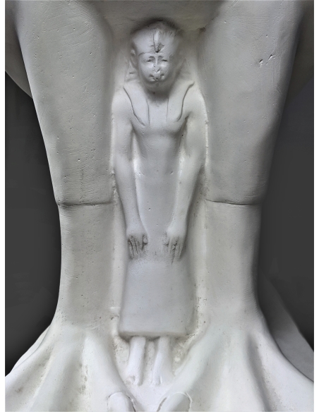 Statue of King Nectanebo II protected by Horus