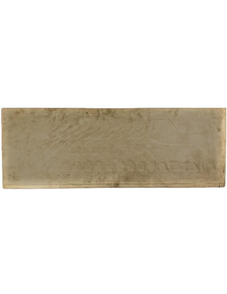 Bas relief égyptien - nécropole de Saqqara Mastaba de Ti - éleveurs menant des ânes aux travaux des champs