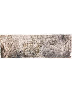 Bajo relieve egipcio - necrópolis de Saqqara Mastaba de Ti - pastores rodeando garzas