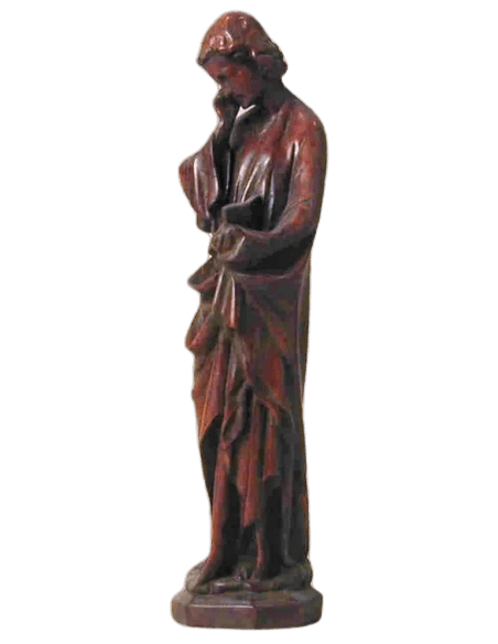 Statue saint Jean évangeliste lisant la bible
