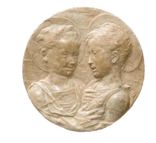 Bas relief, Jesus and St. John the Baptist children, known as Tondo Arconati Visconti by Desiderio da Settignano