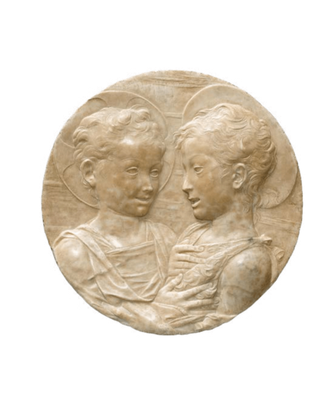 Bas-relief, Jésus et saint Jean-Baptiste enfants, dit Tondo Arconati Visconti d'après Desiderio da Settignano Bas-relief, Jésus et saint Jean-Baptiste enfants, dit Tondo Arconati Visconti d'après Desiderio da Settignano