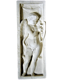 Bas relief ange jouant de la lyre