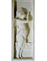 Bas relief of angel playing the double flute