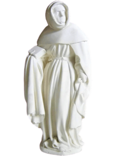 Statue of Mourner holding his Bible in his right hand and his cloak in his left handy su manto con la mano izquierda