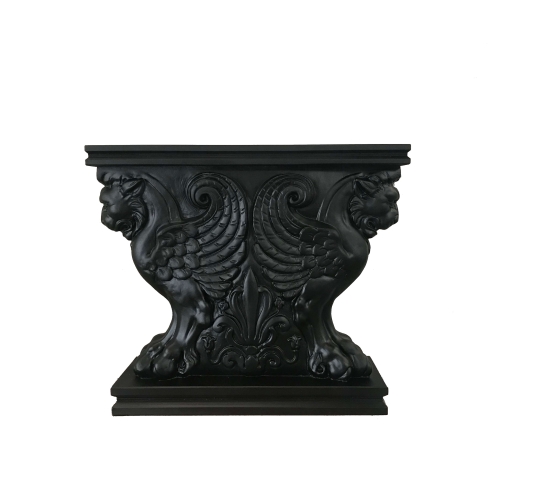 Table base representing a winged lion
