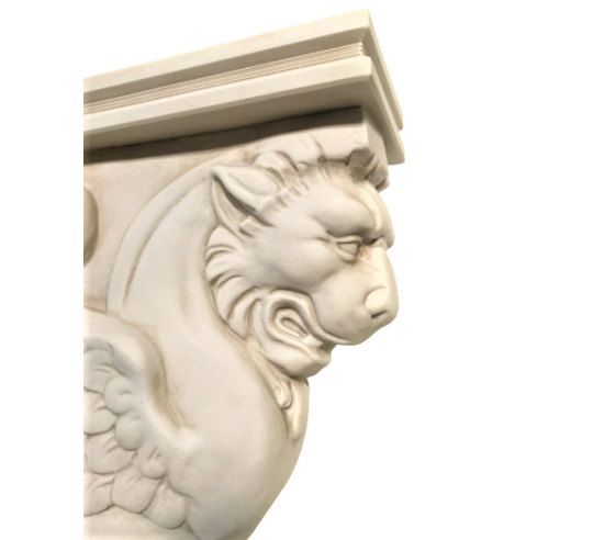 Table base representing a winged lion