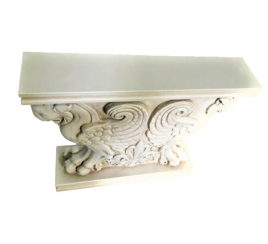 Table base representing a winged lion