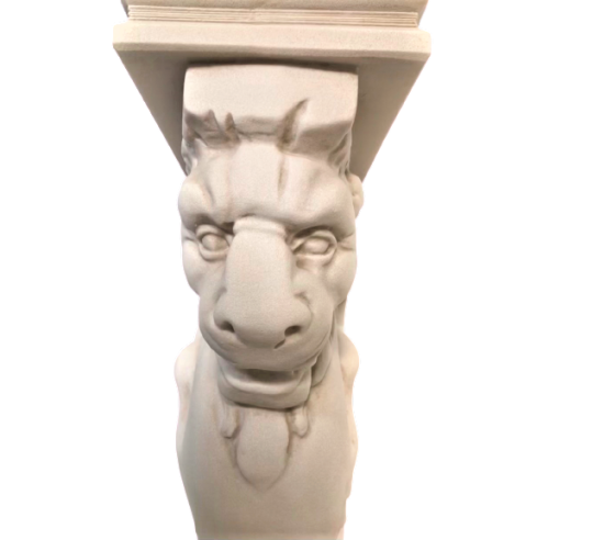 Table base representing a winged lion