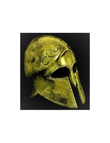 Casco corintio antiguo en bronce Casco corintio antiguo en bronce