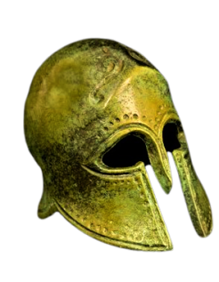 Casco corintio antiguo en bronce