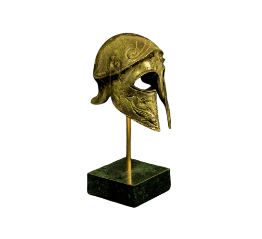 Casco corintio antiguo en bronce