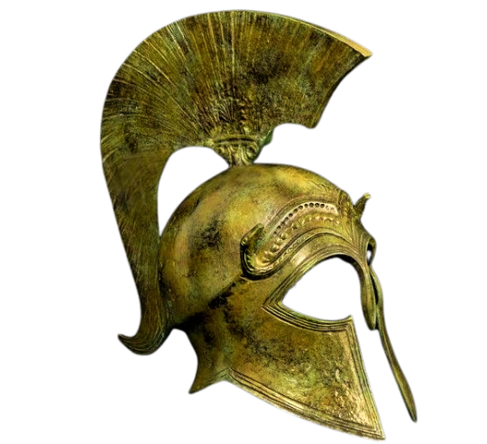 Yelmo corintio antiguo en bronce