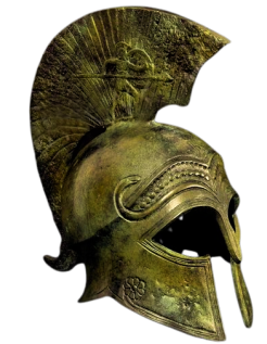 Casque corinthien antique en bronze inspiré du Metropolitan Museum of Art