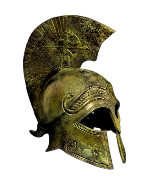 Ancient Corinthian Helmet in bronze inspired by Metropolitan Museum of Art