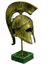Yelmo corintio de bronce con símbolo de la serpiente