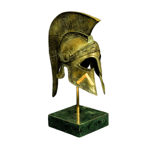 Casque corinthien en bronze inspiré du roi Léonidas de Sparte