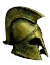Spartan helmet in bronze inspired by ancient Greece