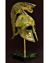 Spartan helmet with lions in bronze