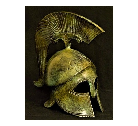 Spartan helmet in bronze