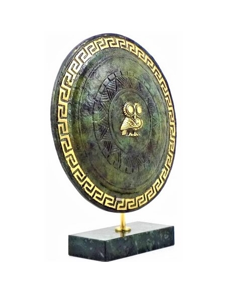 Escudo ateniense de la Grecia antigua  (con el símbolo de la diosa Atenea)