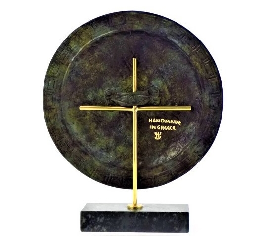 Bouclier athénien de la Grèce antique (avec le symbole de la déesse Athéna)