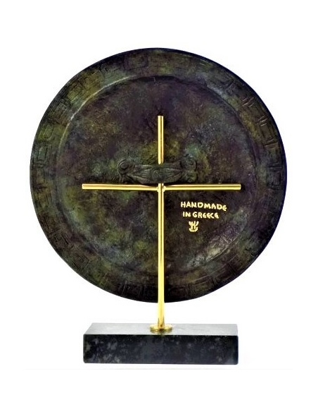 Bouclier athénien de la Grèce antique (avec le symbole de la déesse Athéna)