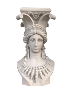 Caryatid sculpture column bust