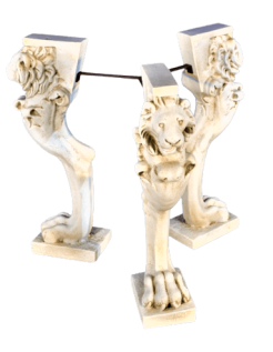 Pompeian style lion's head table leg