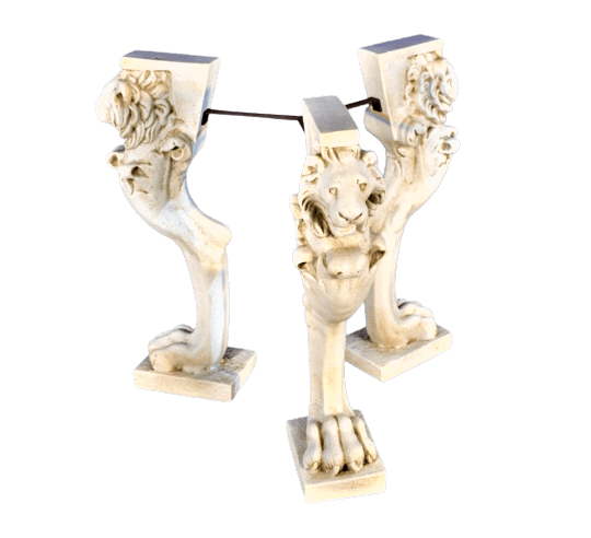 Pompeian style lion's head table leg