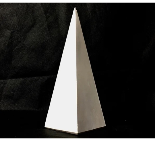 Pyramid square base 3D geometric sculpture