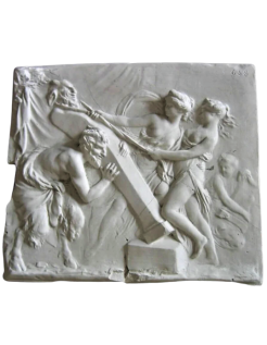Bas relief Faune et Bacchantes hissant la-sculpture du...