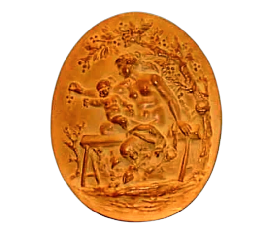 Medallion Female faun and her child picking cherries after Claude Michel, known as Clodion