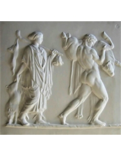 Low relief Couple Man and Woman returning from the hunt...