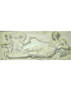 Bas relief Allégorie La seine d'après Felix Lecomte,...