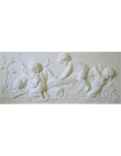 Bas relief Allégorie Bacchanales d'enfants jouant a la...