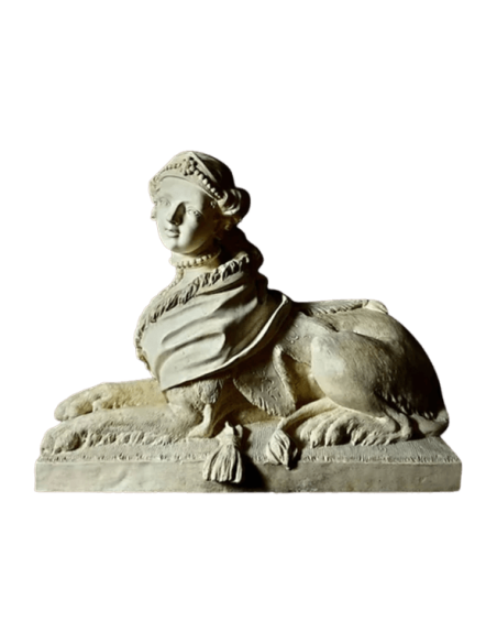 Neoclassical-style Female Sphinx Statue facing left