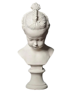 Bust of a little girl with pigtails called the Boudeuse...