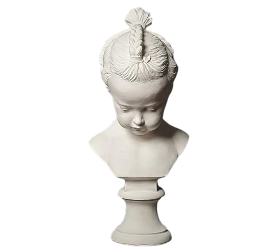 Bust of a little girl with pigtails called the Boudeuse by Jacques François Joseph Saly.
