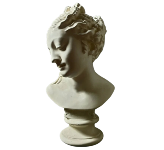 Bust of Venus leaving the bath after...