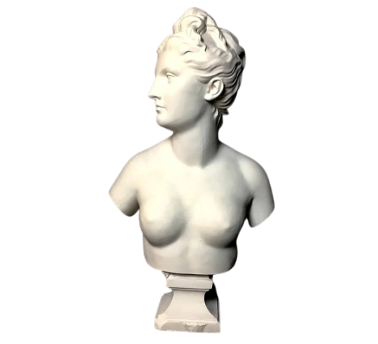Bust of Diana the Huntress, nude breast by Jean-Antoine Houdon.