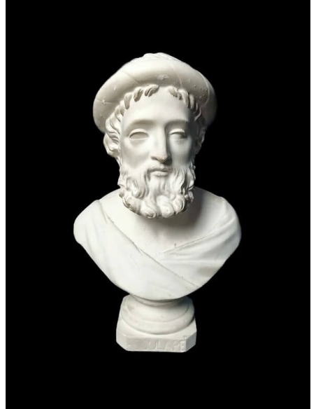 Bust of Aesculapius or Asclepios, Greek god of medicine.