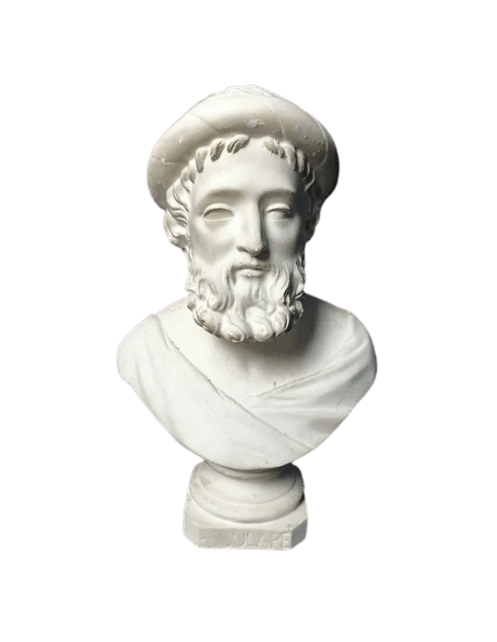 Bust of Aesculapius or Asclepios, Greek god of medicine.